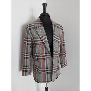 NWT Gray/Red Straight-cut Blazer